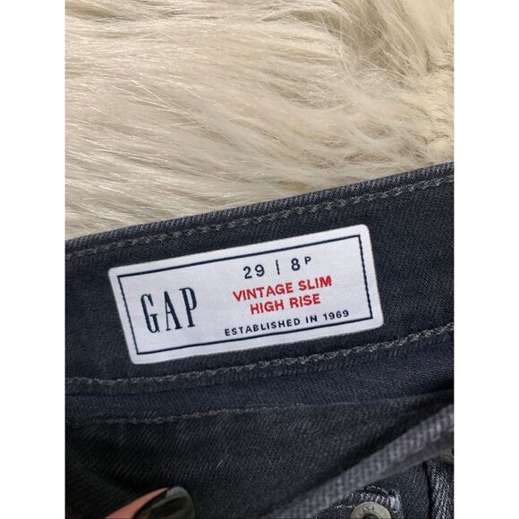 GAP Vintage Slim High Rise Jeans 8 Petite - Picture 5 of 7